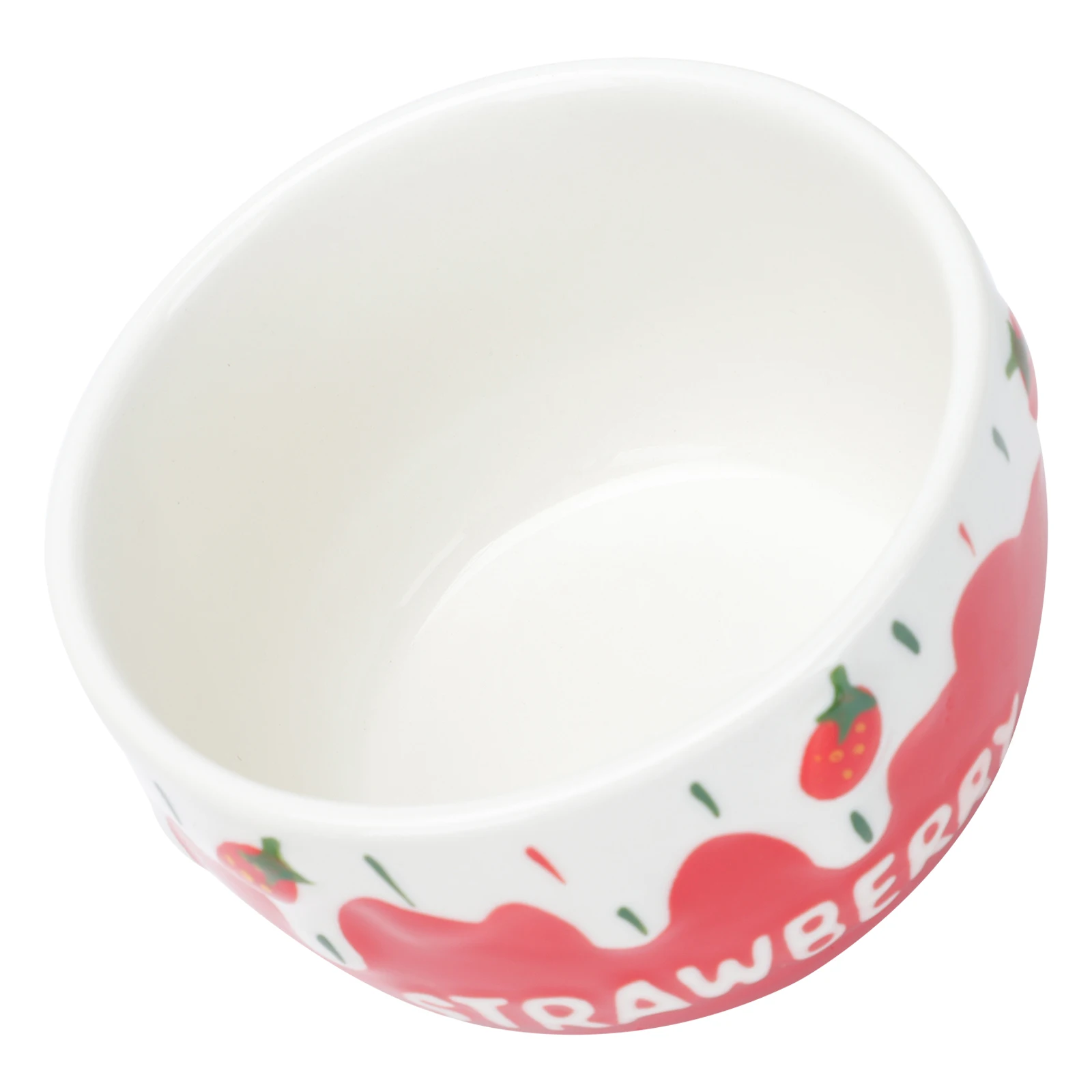 

1Pcs Strawberry Ceramic Bowl Creative Dessert Rice Soup Salad Bowl Household Adorable Tableware for Kitchen Fruit Snacks