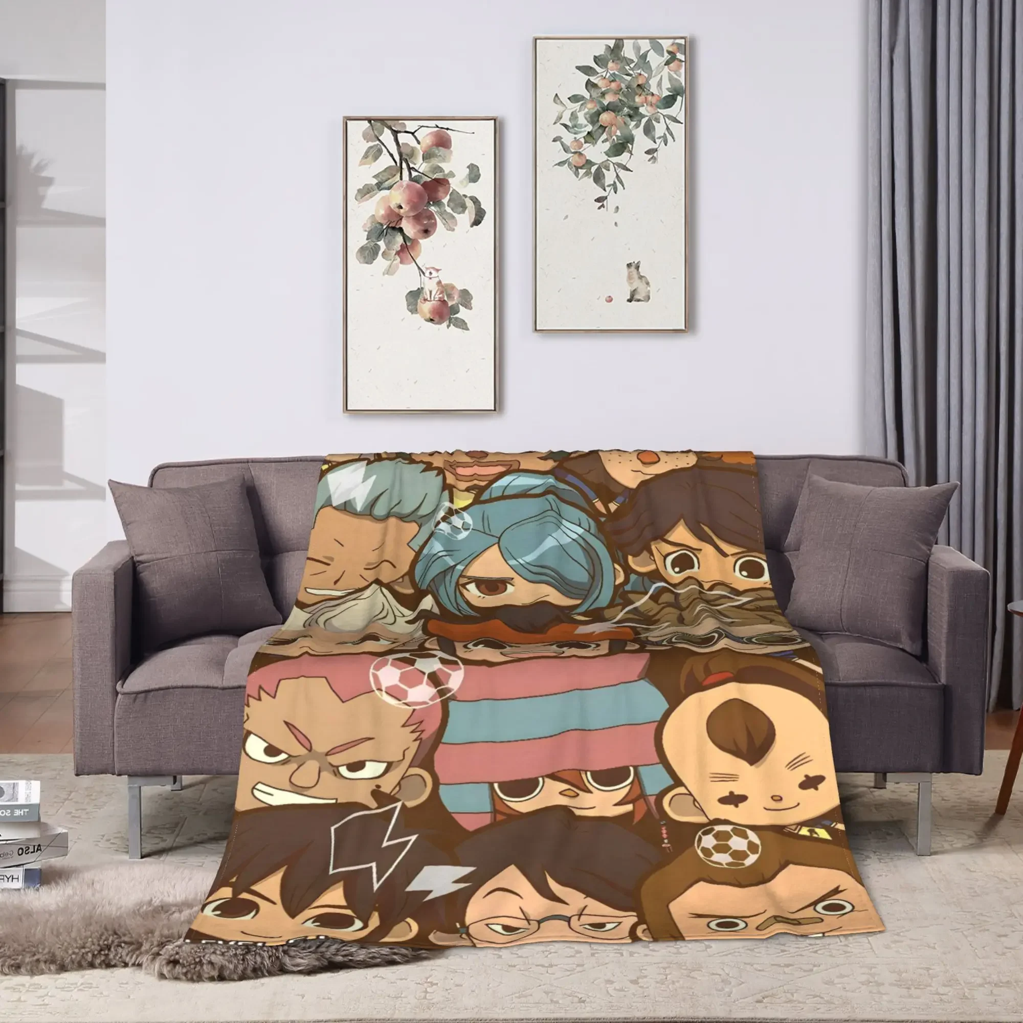 Anime Axel Blaze Inazuma Eleven Blanket Warm Fluffy Plush Throw Blanket For Girls Boys Living Room Flannel Bedspread Bed Cover
