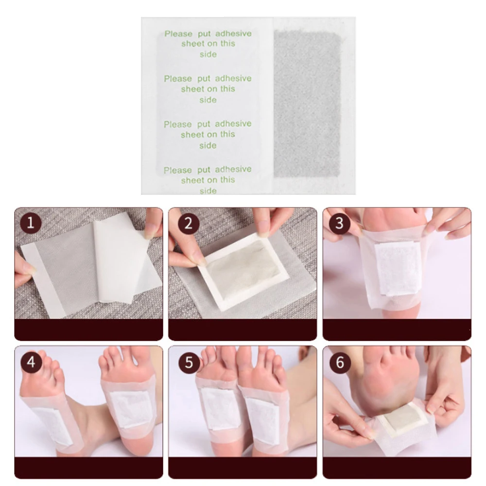 25/10Pair Detox Foot Patch Bamboo Pads Patches With Adhersive Foot Care Tool Improve Sleep Slimming Detoxification Foot Sticker