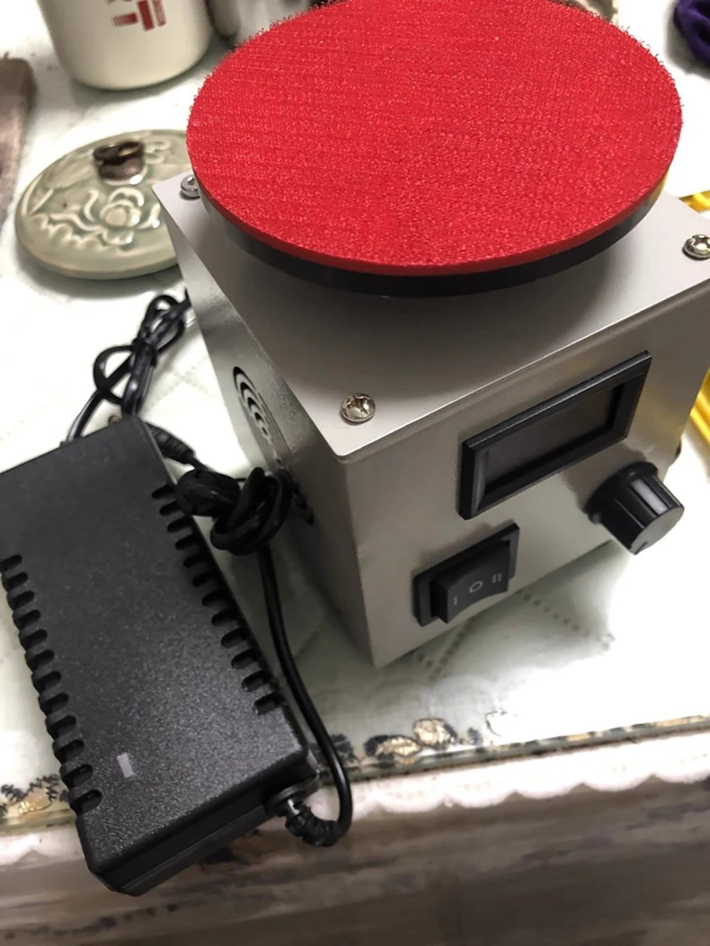 Electric Disc Sander Mini 4 Inch 150W Multi-function Surface Polisher Adjustable Speed Grinder Machine with LCD Display