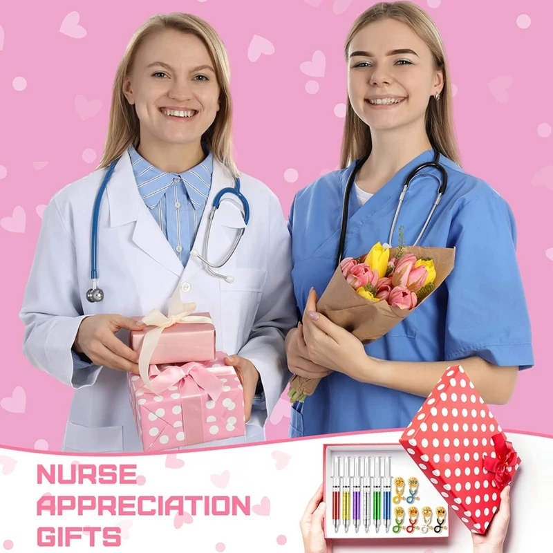 Stylo seringue multi-documents et broche stéthoscope, mini badge épingle, cadeau de fête des infirmières, en vrac, cadeau d'appréciation des infirmières, nouveauté