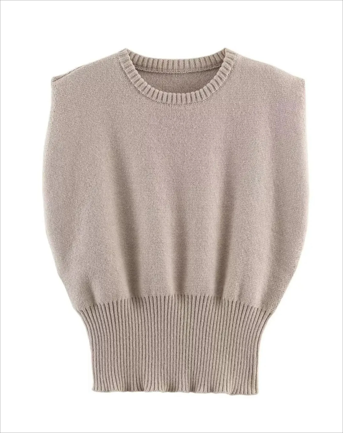 

Women's Simple Style Spring Waistcoat Fashion Solid Casual Tank Top Female Sweater Round Neck Knitted Vest Pullover