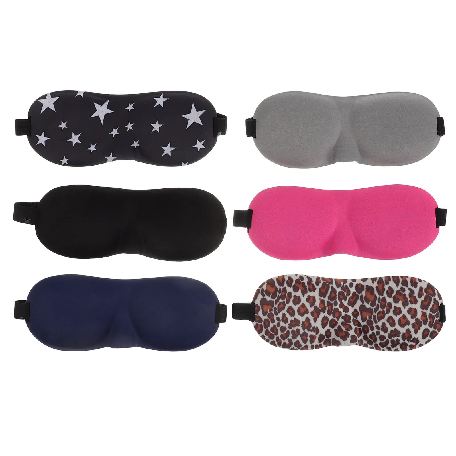 6Pcs Sleep Eye Mask Cute Sleeping Mask For Travel Premium Cotton Office Home Use Shading Comfortable Adjustable