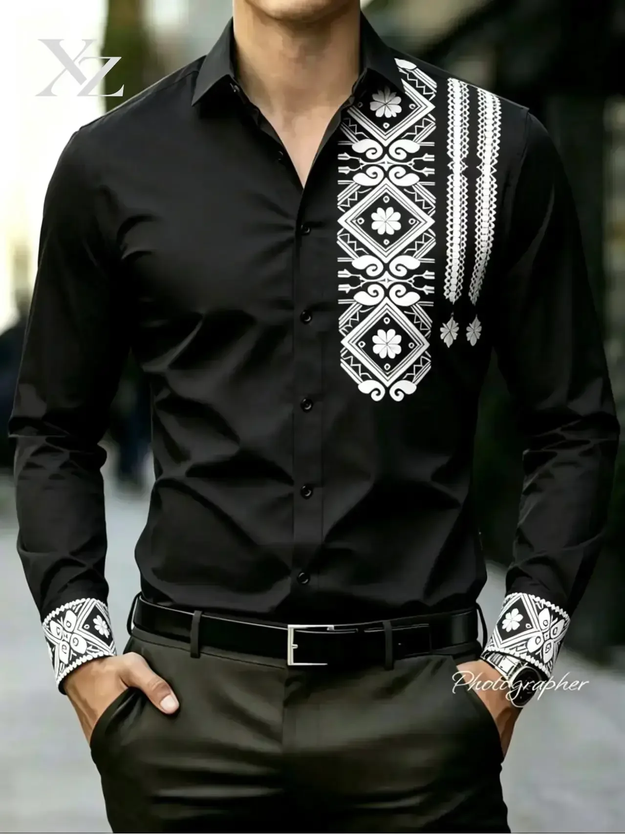 Hot Sale Men's Retro Ethnic Style 3D Printed Long Sleeved Shirt, Premium Comfortable Fashionable Collar, XS-6XL