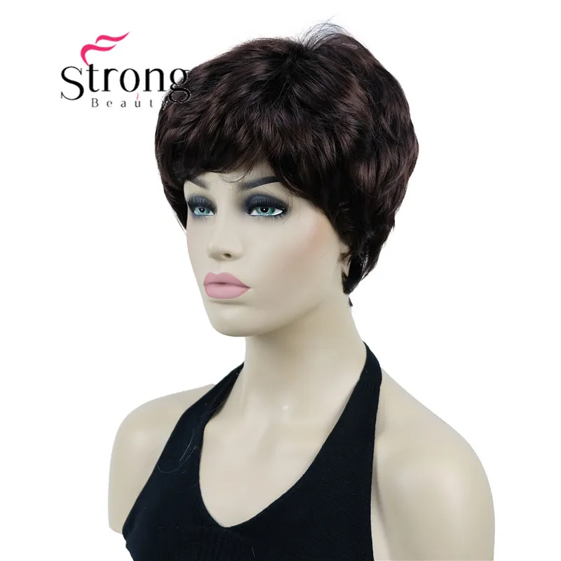 StrongBeauty Short Cute Brown Auburn Straight synthetic Women's Wig for Everyday COLOUR CHOICES