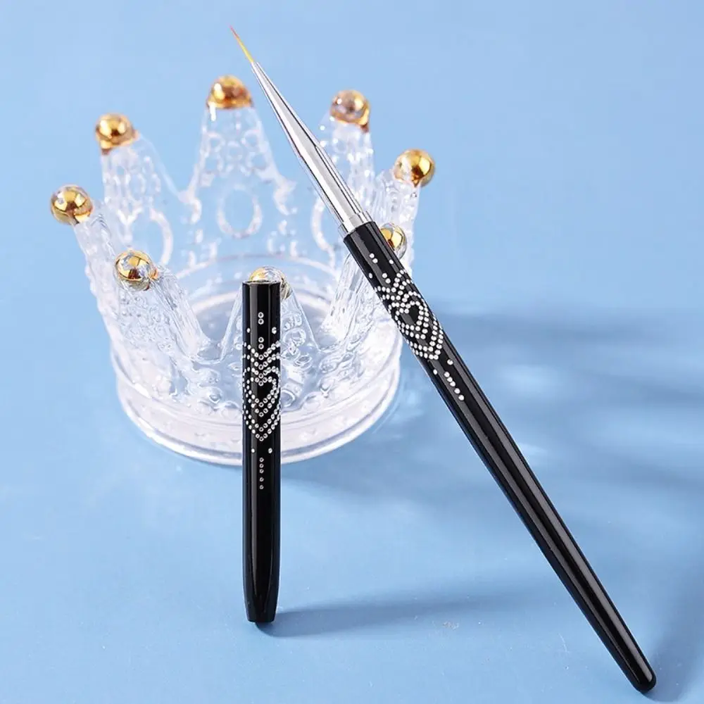 Metal Handle Nail Eyeliner Brushes Black Color 7mm/9mm/11mm Nail Art Liner Brush Thin Design UV Gel Painting Brush view 4