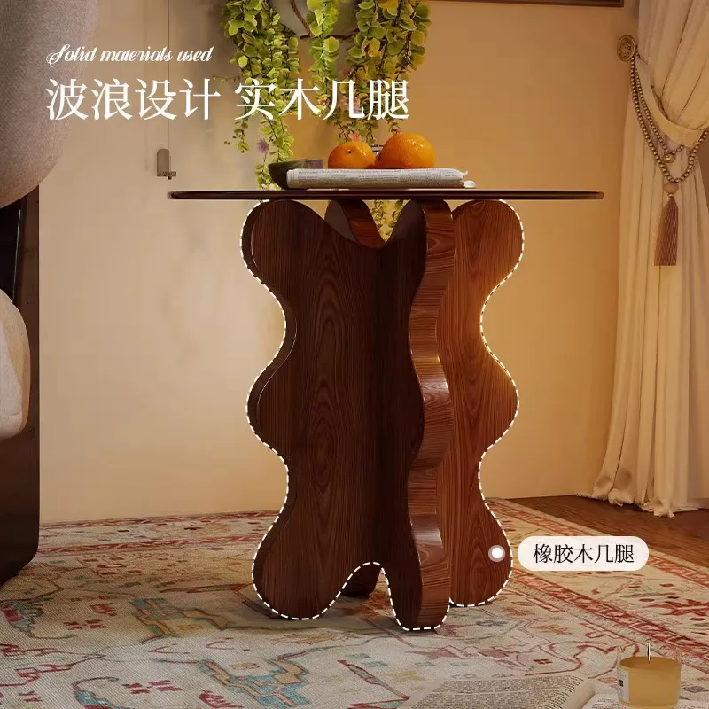 Second-hand solid wood side table, living room, sofa side table, creative corner table, small apartment storage rack, bedside ca
