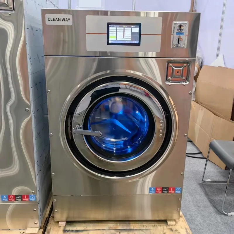 Custom Commercial Laundry Equipment Automatic Washer Extractor Hard Mount Coin Operated Washing Machine for Laundromat