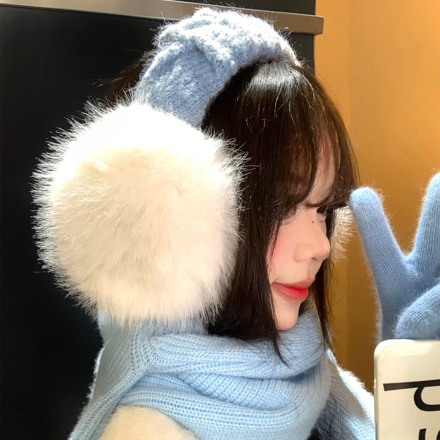 blue-knitted-plush-ear-warmers-for-women-outdoor-cycling-winter-cold-proof-warm-cozy-ear-covers-ear-pads-fashion-accessories
