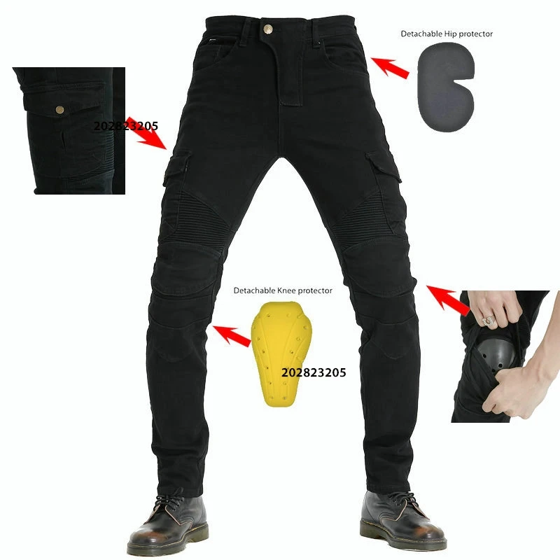 

Motorcycle Men Jeans Upgrade Extension Protector Detachable Racing Road Rider Four Seasons Casual Fashion Motorcycle Pants