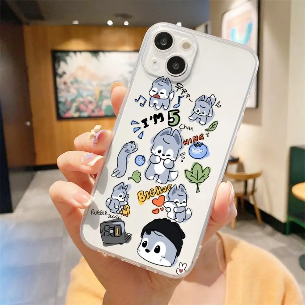 S-Stray Cartoon kids Phone Case FOR IPhone 15 14 13 12 11 Pro 14 15 Plus 13 Pro MAX XR XS Woman Transparent Covers