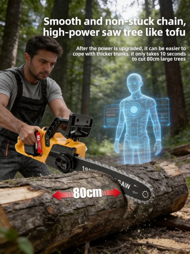 Handheld Rechargeable Lithium Electric Chainsaw Mini Portable Tree Felling Saw For Household