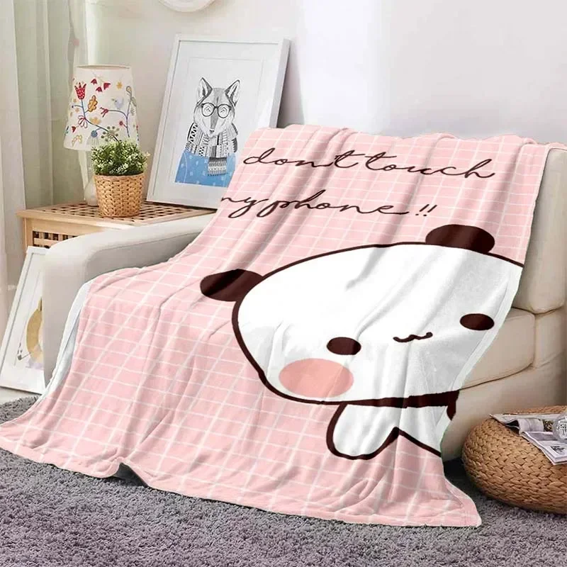 Cute Bubu and Dudu Series Blanket Cartoon Print Kids Warm Flannel Soft Comfortable Home Travel Blanket Bed Blanket Birthday Gift
