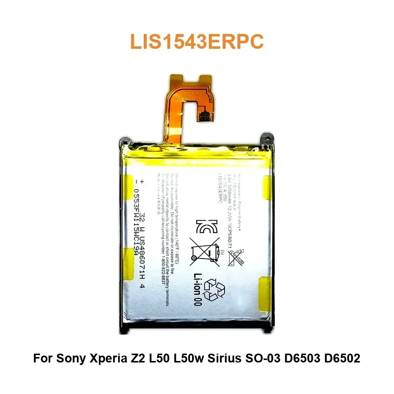 

Аккумулятор мобильного телефона для Sony Xperia Z2 L50 L50w Sirius SO-03 D6503 D6502 LIS1543ERPC 3200 мАч Реальная емкость