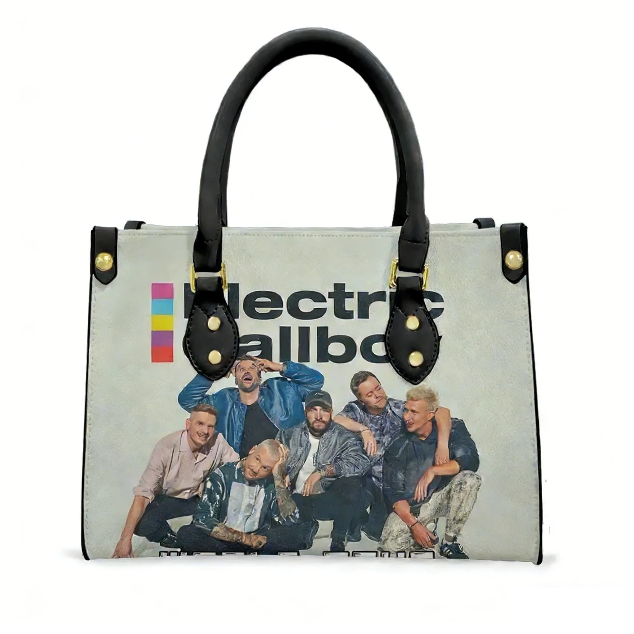 

Electric Callboy Electronic Band Tote Bag Purse Women Men Personalized Text Image PU Leather Handbag Business Shopping Gift Bags