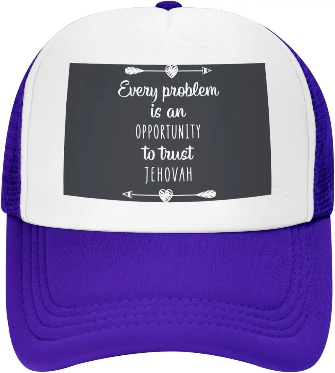 Trust Jehovah Quote Trucker Hat Christian Mesh Baseball Cap Adjustable Outdoor Adult Hat