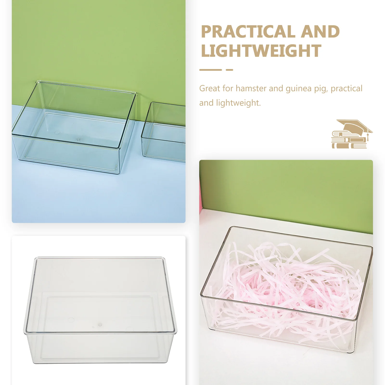 

Hamster Container Transparent Bathtub Small Pet Toilet Plastic Durable Lightweight Compact Easy Storage Suitable Home Pet