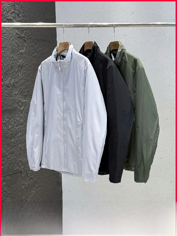 

Мужская легкая водонепроницаемая ветрозащитная теплая хлопковая куртка для активного отдыха с ионами серебра для отражения тепла, стандартный крой, полиэстер