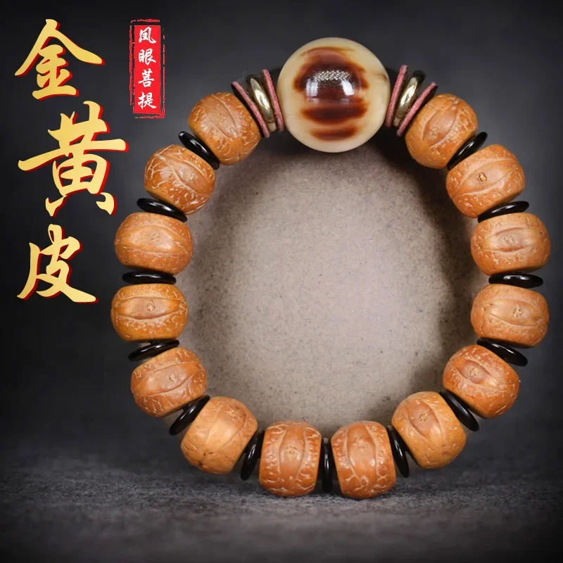 

Натуральный браслет из тибетских бусин «Феникс» (Бодхи) из Непала, мужской, с красным покрытием, из старых семян, бусина-барабан, бусина Будды, женское украшение на руку