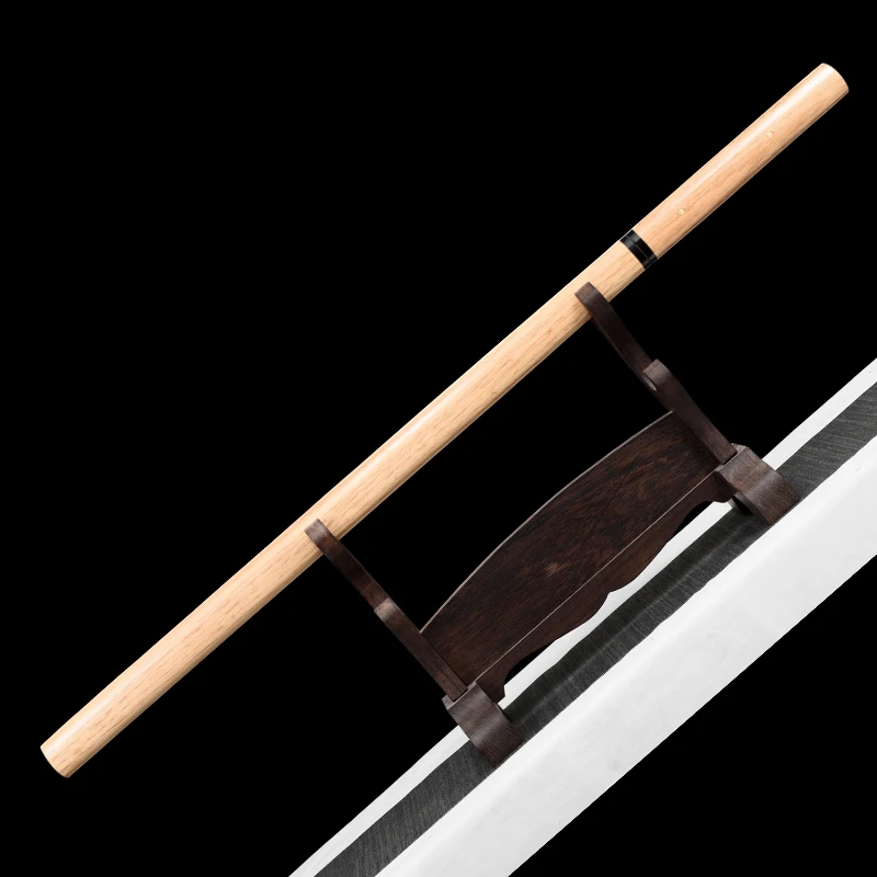 Chinese Traditional Tang Sword Handmade Shirasaya Folded Steel Clay-tempered Real Hamon Full Tang Quality Wood Sword