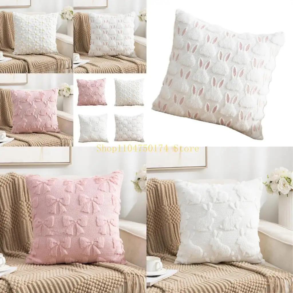 

Пасхальная наволочка с кроликами и цветами, наволочка многоразового использования для дивана, стула, дивана, лидер продаж