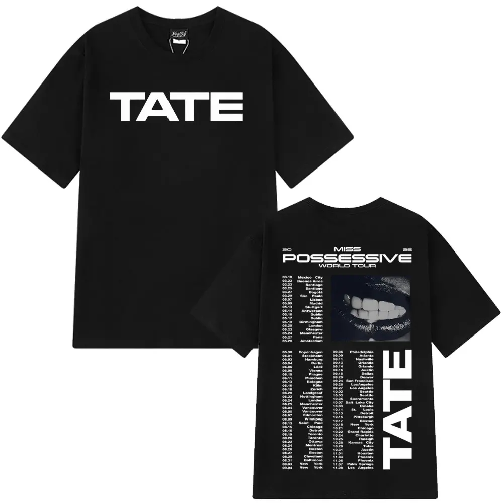 Tate McRae Miss Possessive Tour 2025 Tate McRae Graphic T Shirts Men Women Fashion Short-sleeved Cotton Hip-hop Casual T-shirts