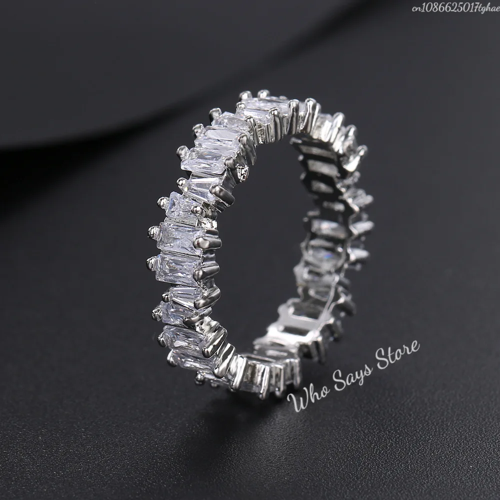 خواتم الزركون المتلألئة بتصميم جديد أنيق للنساء هدية مجوهرات أنيقة للحفلات