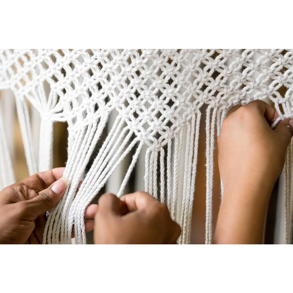 Made With 100% Natural Cotton (King Hanging Hammock Handmade Mayan Hammock Outdoor Garden Hammocks Off-White) Furniture