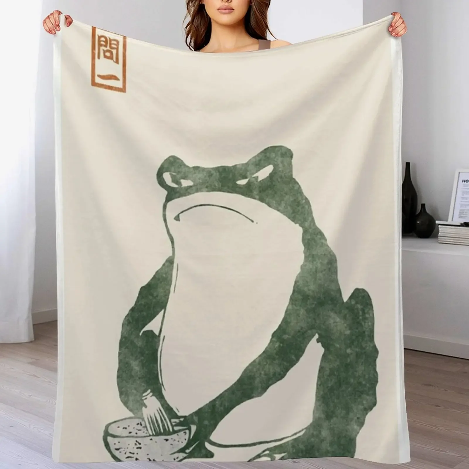 Japanese Frog Matsumoto Hoji Toad Throw Blanket Fluffy Cozy Throw Blanket for Home Decor
