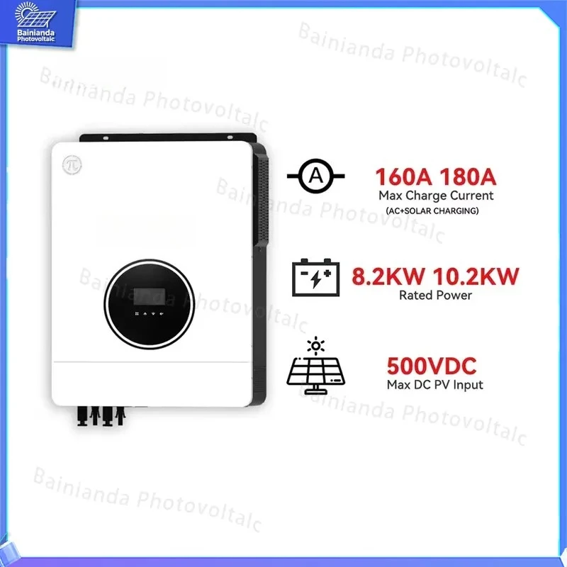 10.2kW Hybrid Solar Inverter 48V Dual Output 160A MPPT Charge Controller 230VAC WiFi Off Grid On Grid Solar Power Inverter