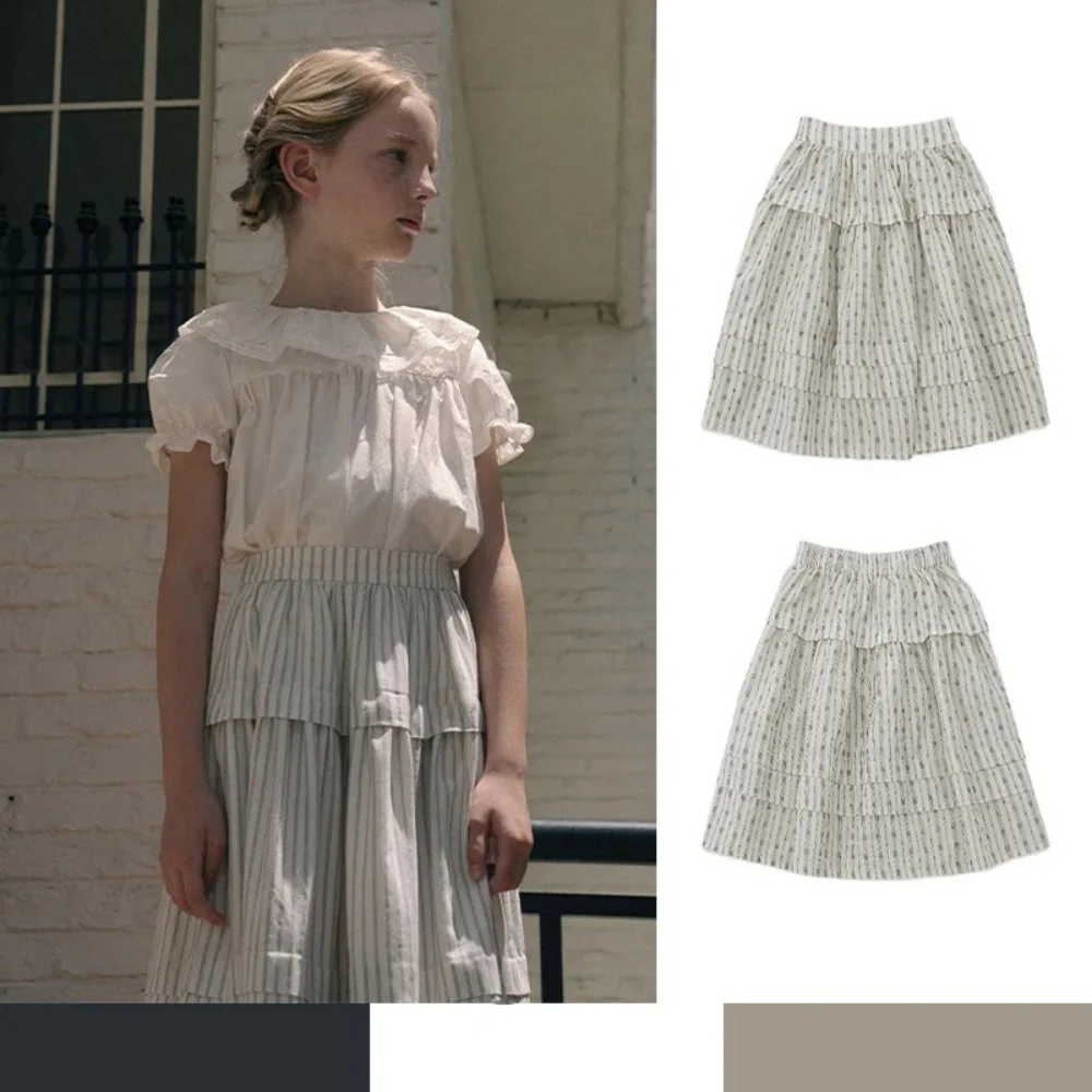 Spring/Summer Cotton Embroidered Thin Princess Style Half Skirt Children's High-Quality Fresh Fashionable Skirt for Kids
