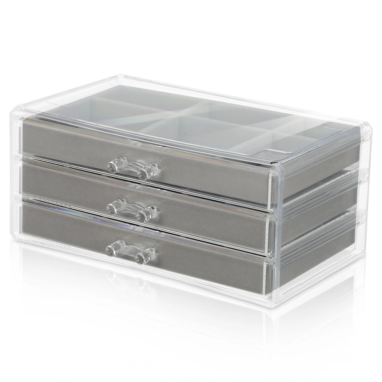 Jewelry Box ganizer Plastic Clear Jewelry Box Earrings Display St for Girls Child Travel Portable Compact Drawer Storage