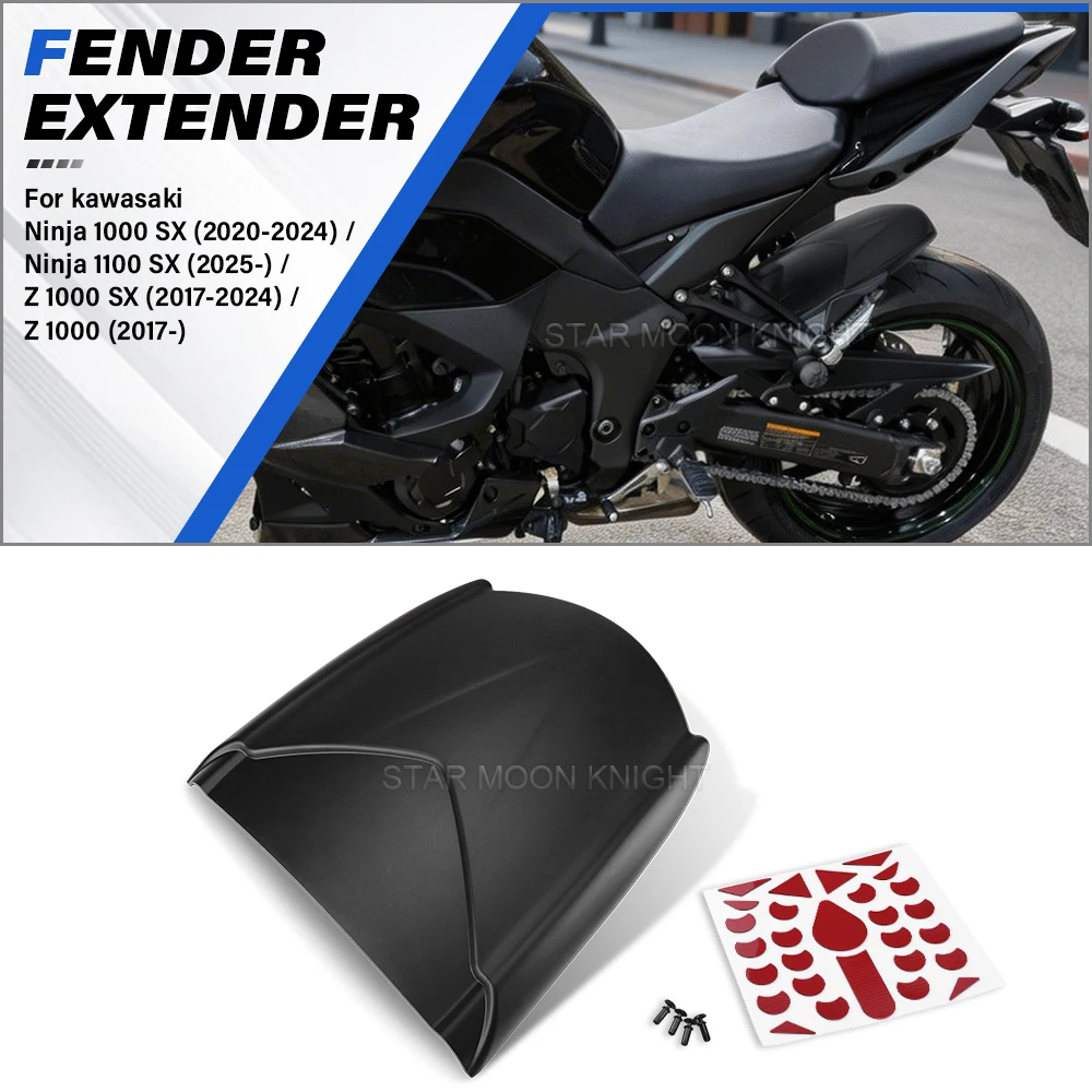 

For KAWASAKI Ninja 1000SX 2020-2024 1100SX 2025- Z1000SX (2017-2024) Z1000 (2017-) Motorcycle Rear Fender Extender Splash Guard