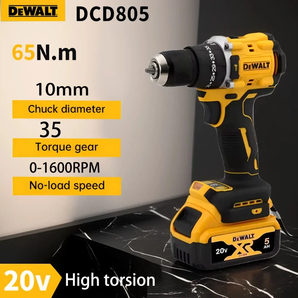 DeWalt DCD805 20 فولت مثقاب كهربائي بدون فرشاة 1/2 قابل لإعادة الشحن متغير السرعة مزود طاقة أدوات كهربائية قوية