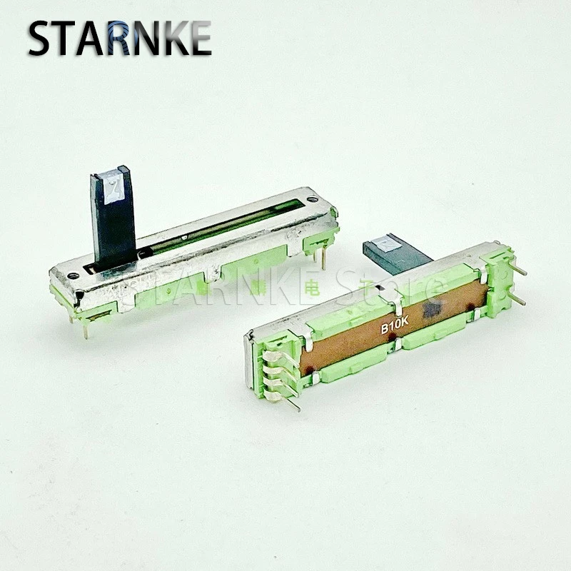 

2PCS 45MM Single B10K With Midpoint 6-Pin Straight Slide Potentiometer Mixer Fader With LED Light Handle Length 15MM