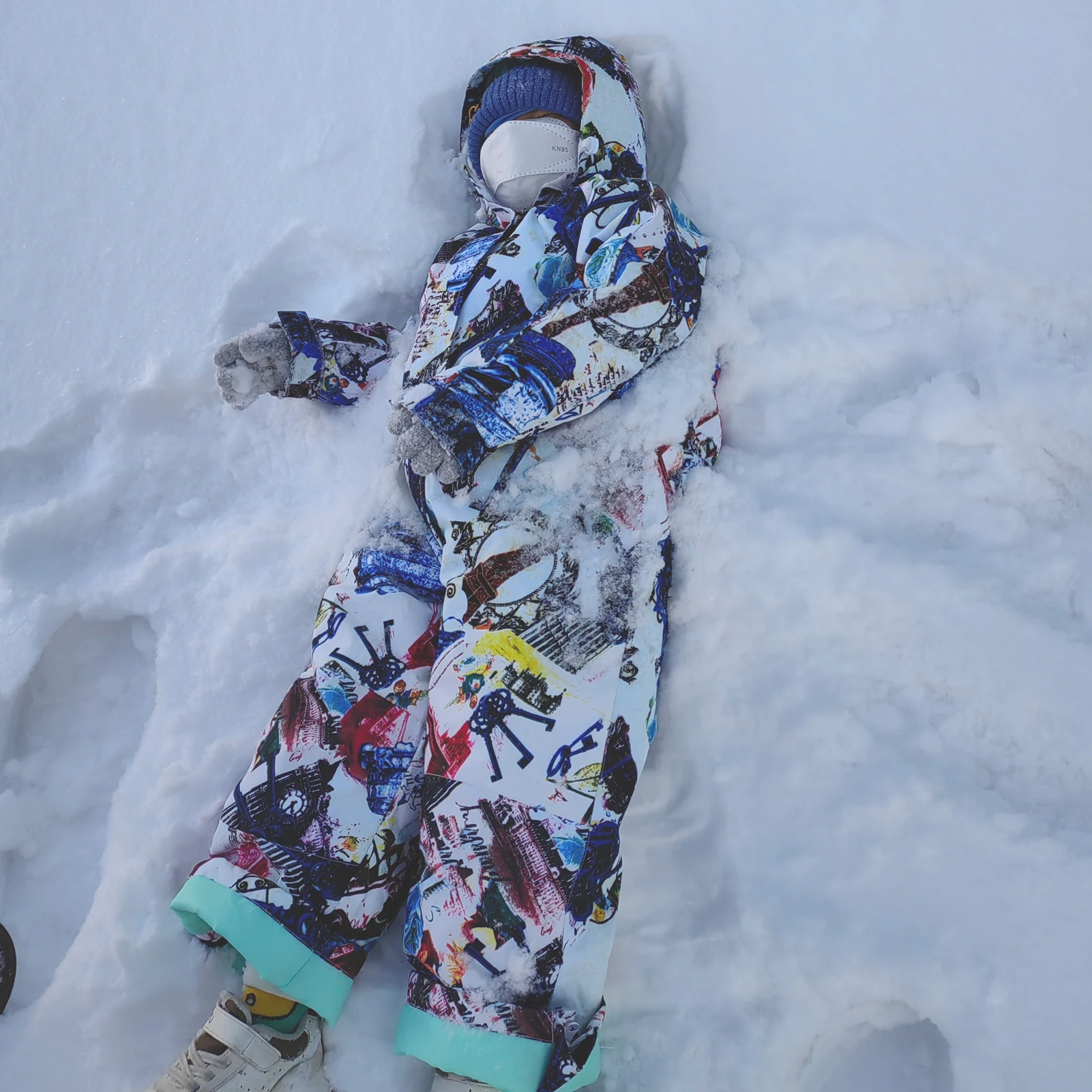 قطعة واحدة ملابس شتوية للأطفال على الجليد، مقاومة للماء ومضادة للرياح في الهواء الطلق من الصوف للفتيات والأولاد بدلات تزلج بغطاء للرأس، بدلة ثلج للأطفال #4