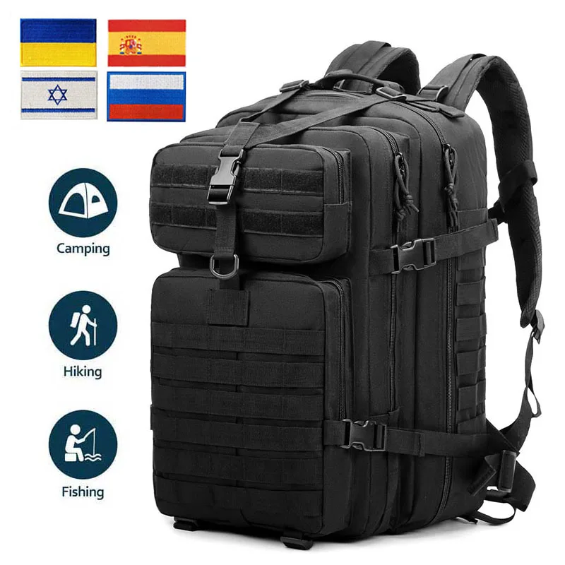 Mochila táctica de 30L/50L para hombre, bolsa de senderismo al aire libre, impermeable, ejército, Camping, Trekking, caza