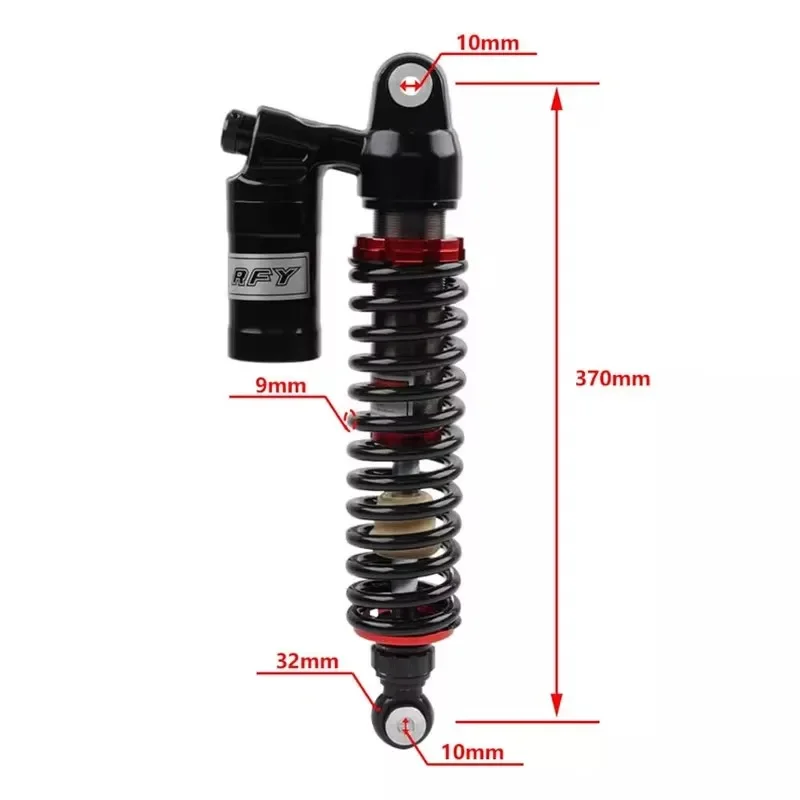 RFY 9MM 370MM Motorcycle Adjustable Shock Absorber For ATV UTV