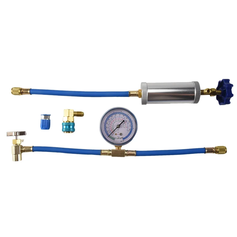 

AW-Air Conditioner A/C Oil Injector Tool R134A Low Side Quick With Gauge Refrigerant Inflation Hose R12 R134A Adapter