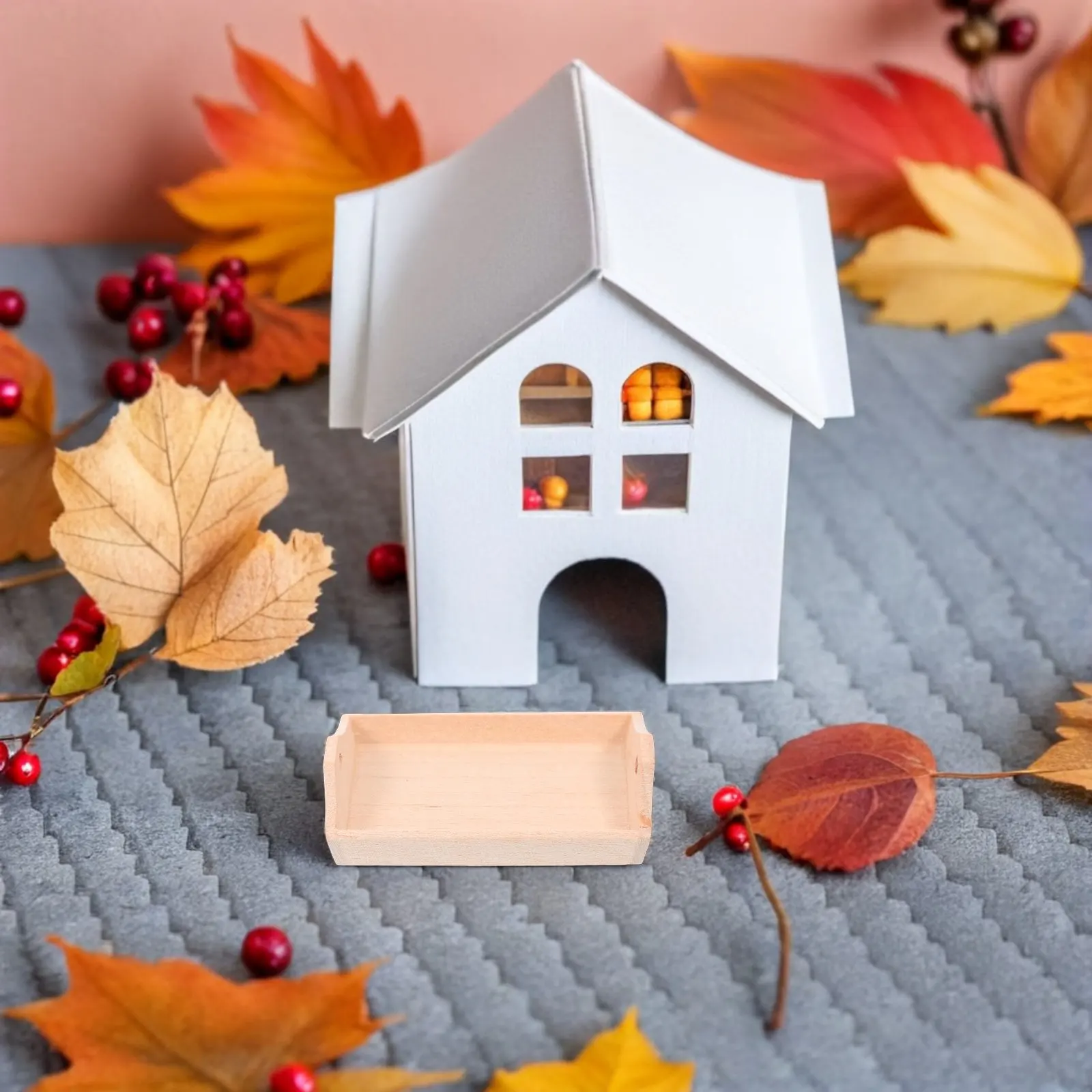 

2Pcs Miniature Dollhouse Bread Pans Wooden Tiny Trays 1:12 Scale Kitchen Serving Plates Decor Accessories Dollhouse Miniature