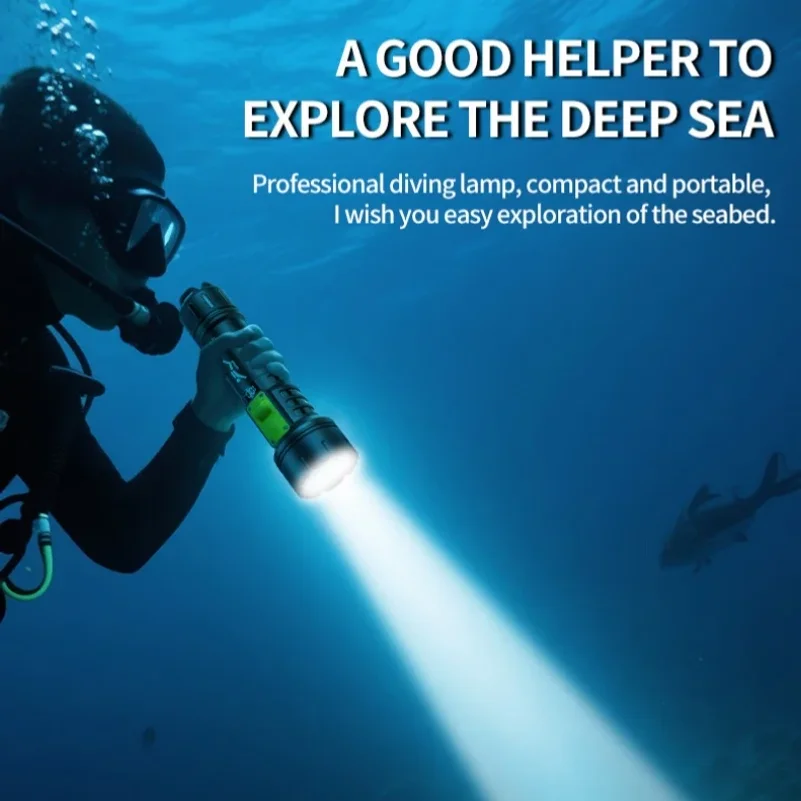 Underwater Flashlight - New XHP70 Diving Flashlight IPX8 Waterproof