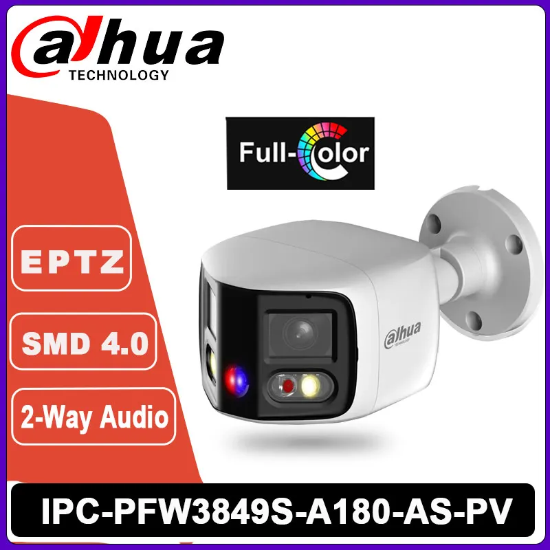 

Dahua TiOC 8MP Security Protection Network Camera 180 Degree IPC-PFW3849S-A180-AS-PV Built in Mic Duo Splicing Bullet WizSense