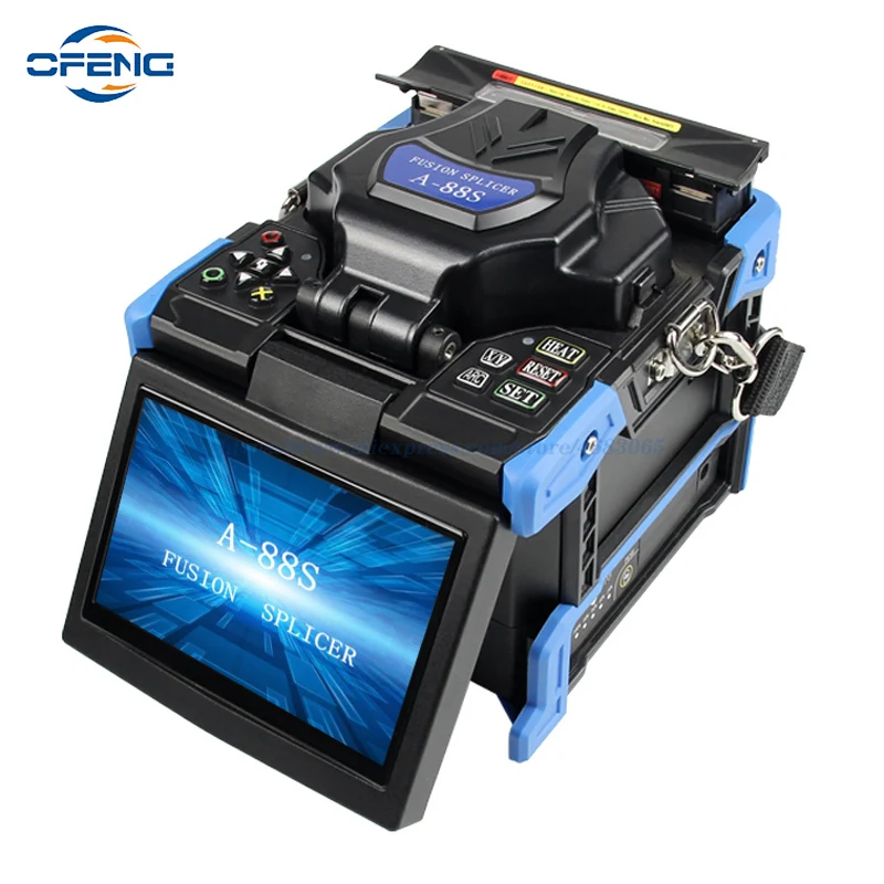 A-88S Optical Fiber Fusion Splicer FTTH Fiber Optic Splicing Machine Automatic with 5in Display Screen 100-240V