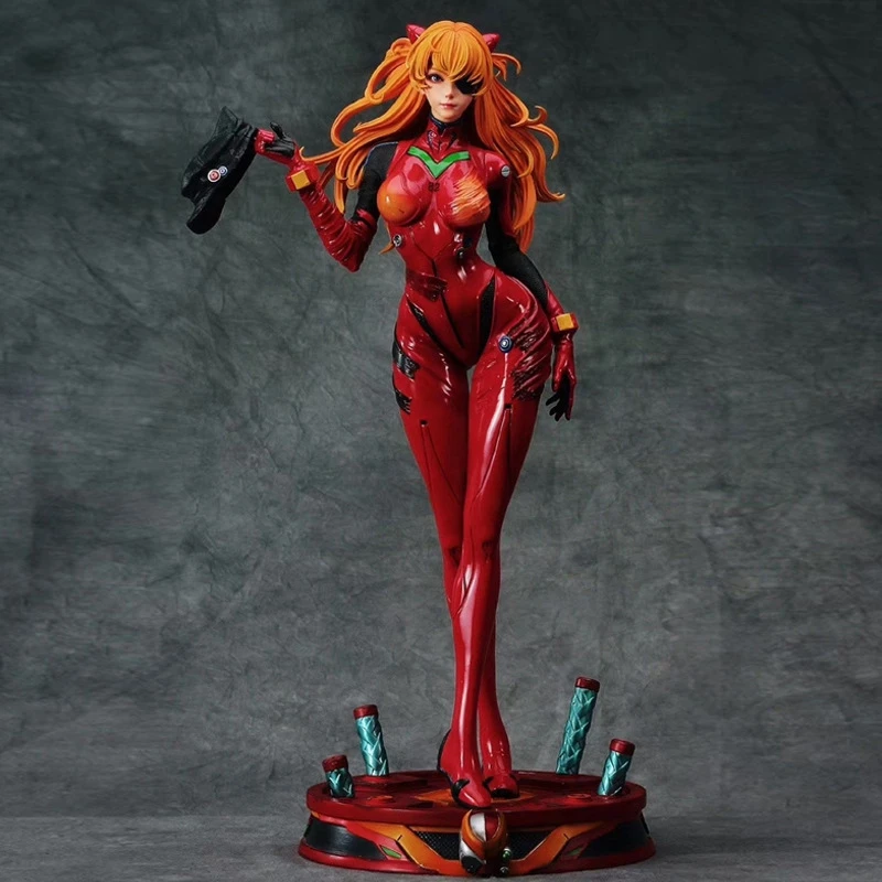 46cm GK Neon Genesis Evangelion Anime Figure Rei Ayanami Asuka Action Figures Tight Leather Sexy Girl PVC Collection Model Toys