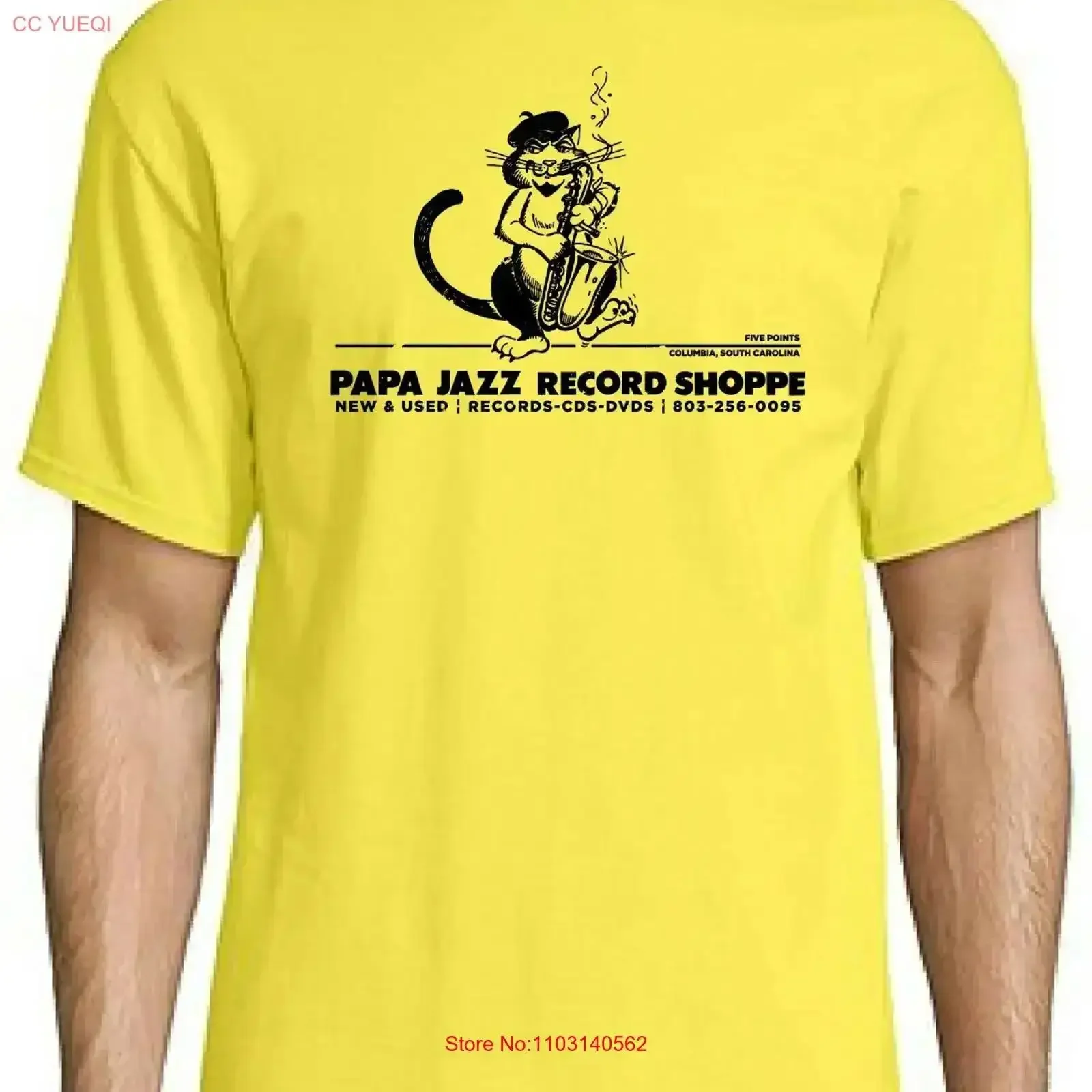 Papa Jazz Record Shoppe T Shirt S 3XL vintage Washed Casual Top For Everyday Wear streetwear Versatile homme Comfortable