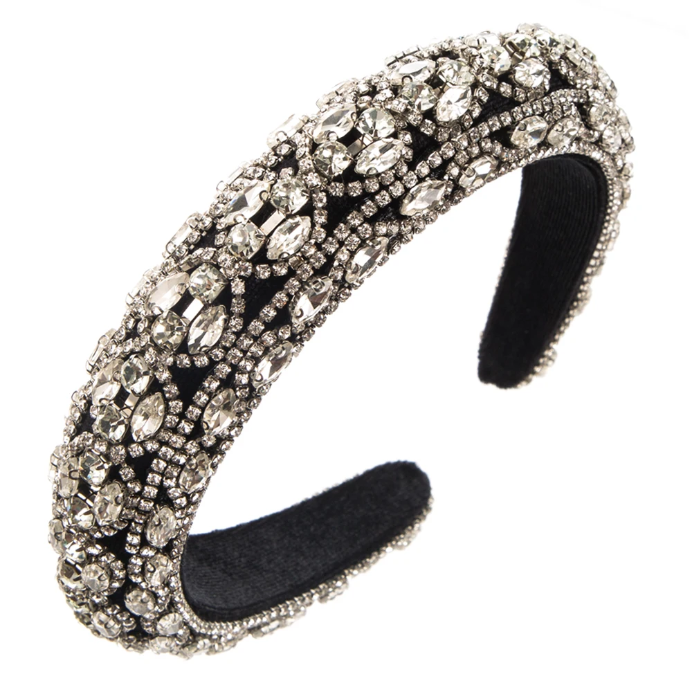 New Colored Glass Diamond Headband With Retro Heavy Industry Temperament, Fashionable and High-end Feeling, Banquet Headband