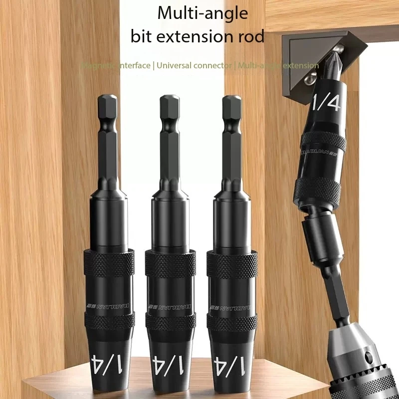 Multi angle corner cutter extended 6.35 adapter, hand drill, strong magnetic universal steering connection rod, extension rod