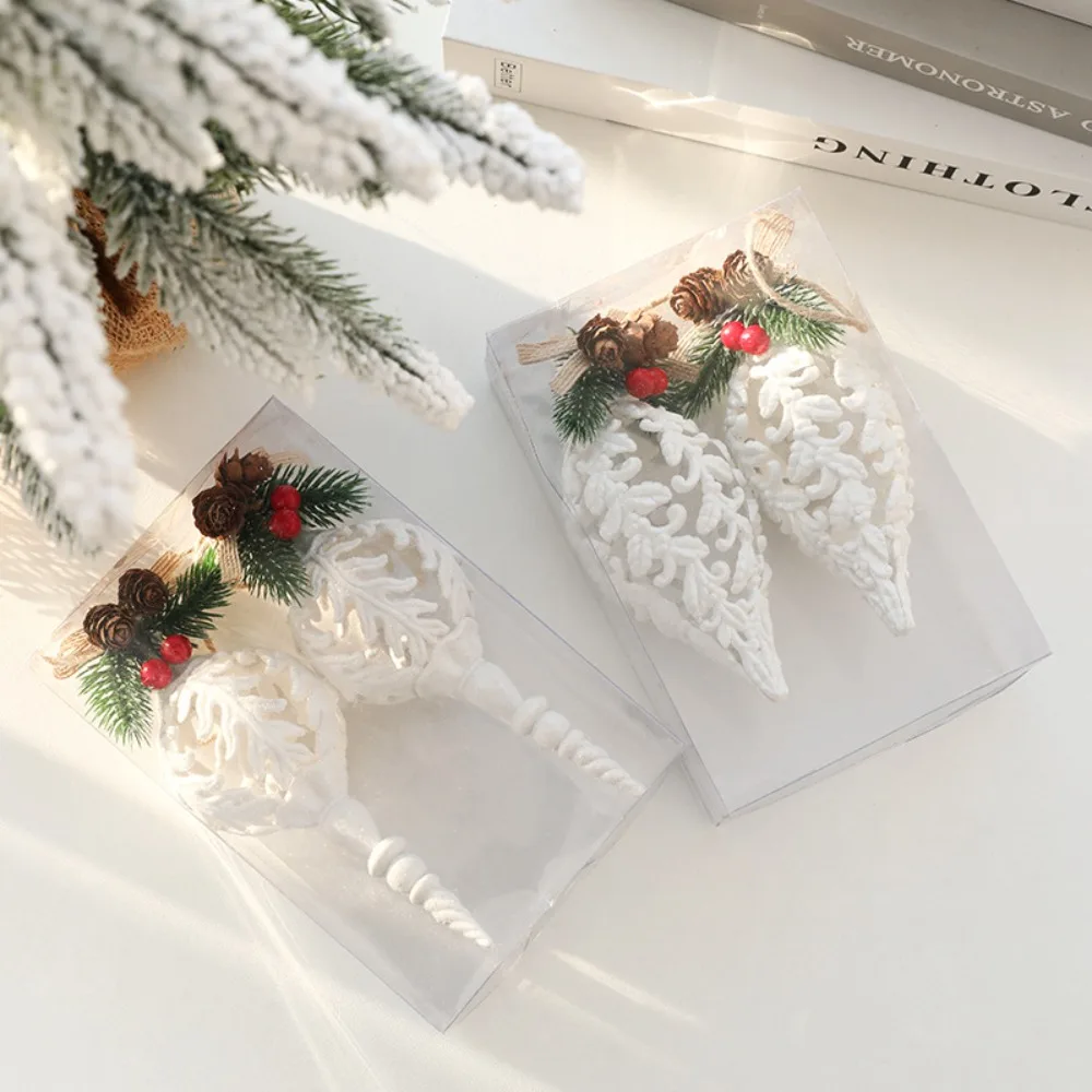 2pcs/box White Conch Christmas Tree Pendant DIY Plastic Conch Crafts Pendants Hanging Delicate Snail Christmas Decoration