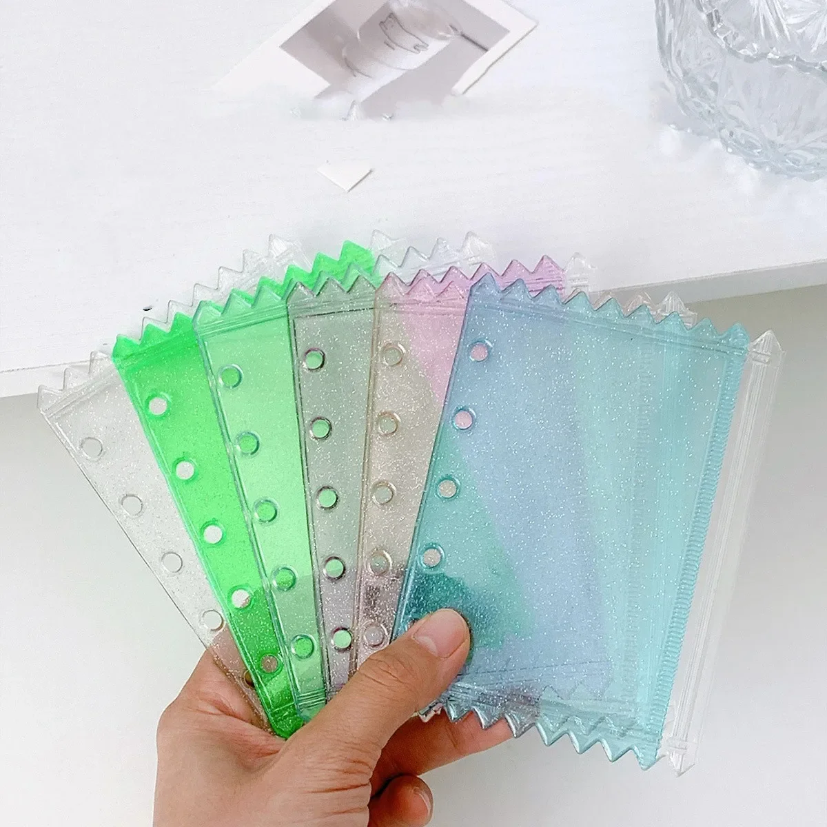 M5 Colofrful Binder Pockets Binder Zipper Folders For 6-ring Notebook Binder Waterproof Pvc Leaf Document Filing Bag