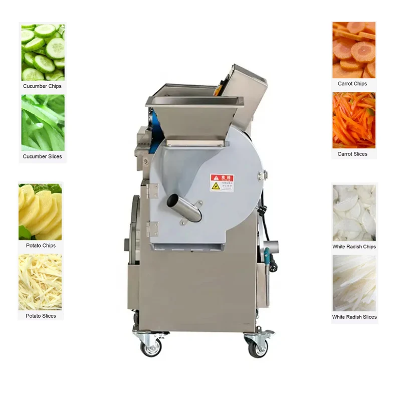 آلة تقطيع الفواكه الصناعية الأوتوماتيكية ذات السعة الكبيرة وأوراق الجذر المتعددة لقطع الخضار والسبانخ